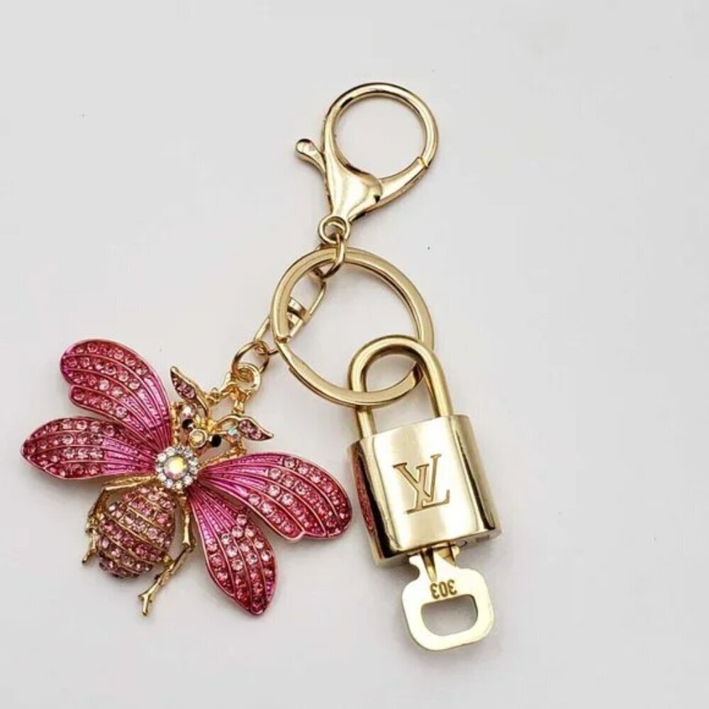 Louis Vuitton Gold Padlock 🔒 Key Set Authentic LV w/ Unbranded Keychain - Picture 5 of 9